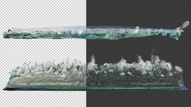 Le increspature dell'acqua hanno isolato la superficie del rendering 3d