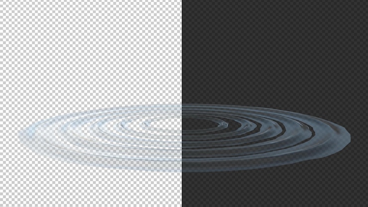 PSD water ripples surface isolated 3d render
