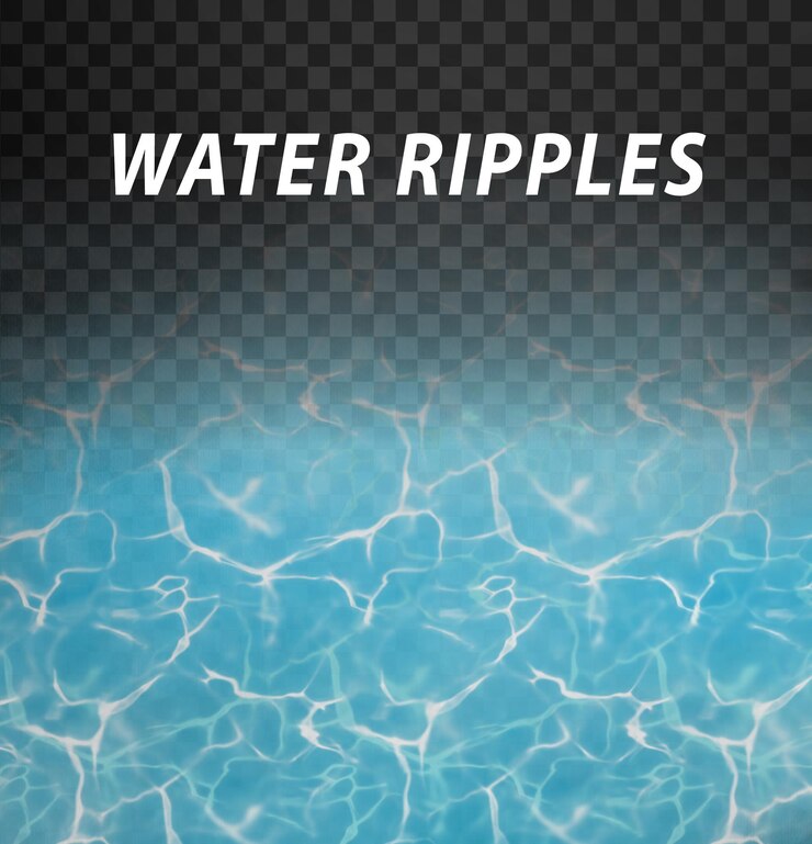 PSD water ripples surface on transparent background