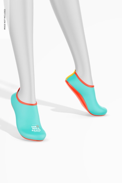 PSD water shoes mockup on mannequin