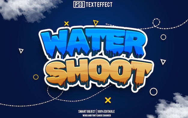 water shoot text effect font editable typography 3d text