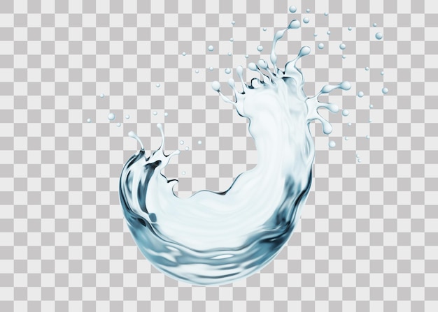 PSD water splash 3d rendering