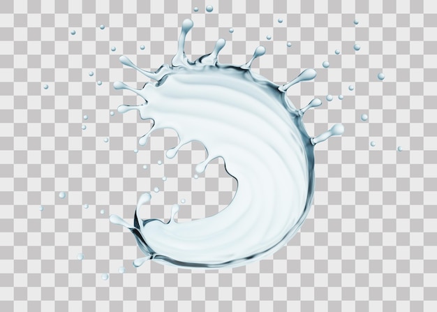 PSD water splash 3d rendering