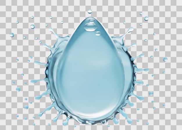 PSD water splash 3d rendering