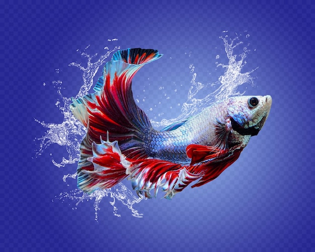 PSD water splash betta vis geïsoleerd