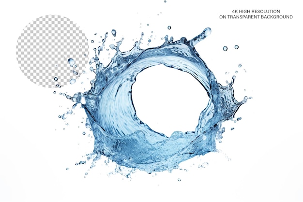 water splash circle isolated on transparent background