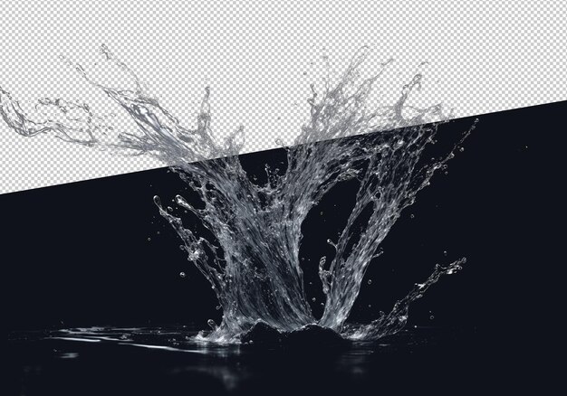 PSD water splash in dark background