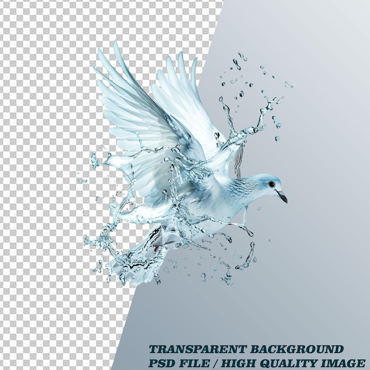 PSD water splash effect on transparent background psd file