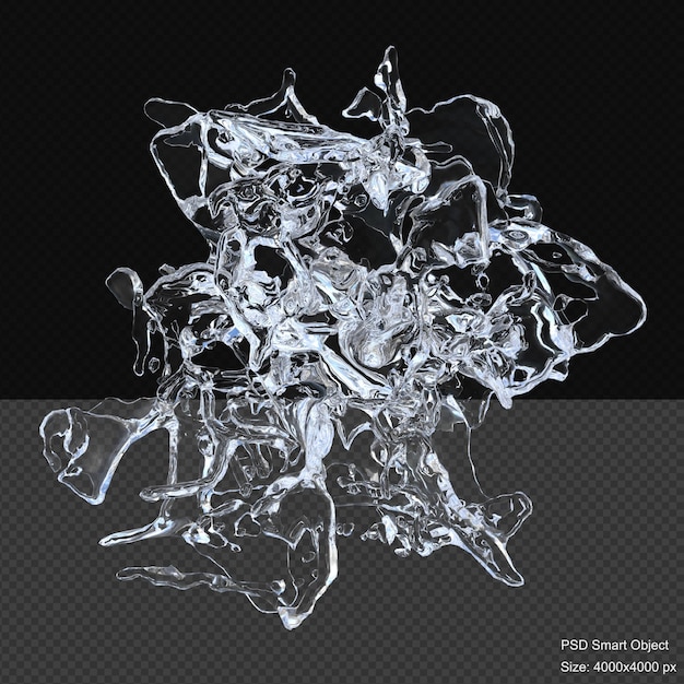 Water splash isolated 3d render