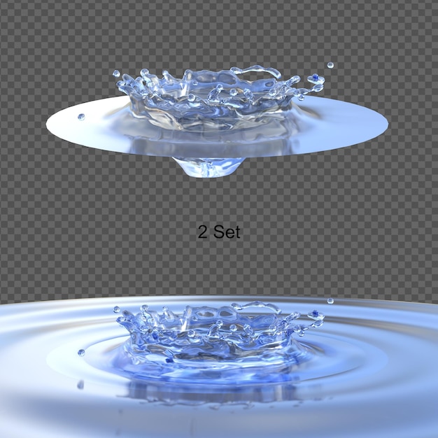 PSD water splash isolated 3d render