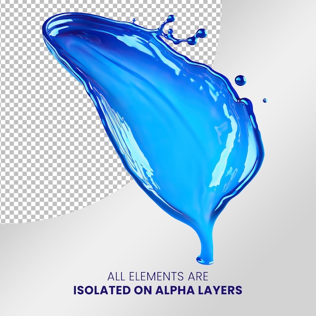 Water splash isolated on alpha layer png