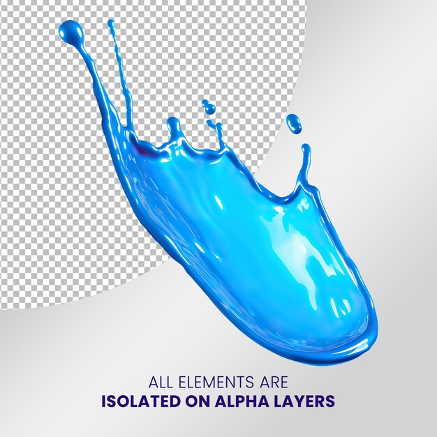 PSD water splash isolated on alpha layer png