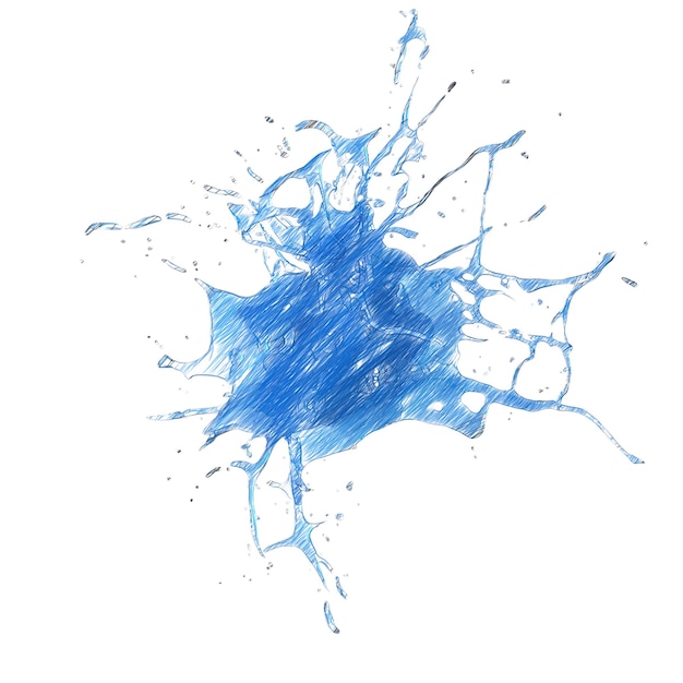 PSD water splash isolated transparent background drawing