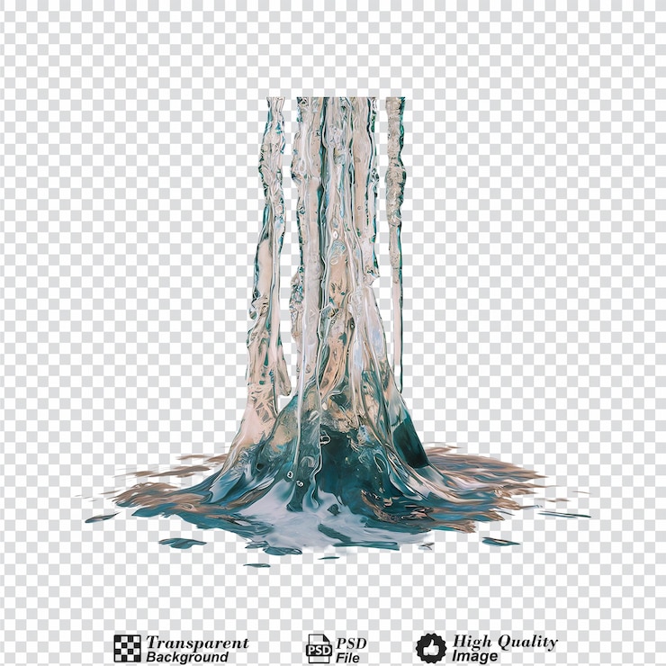 PSD water splash isolated on transparent background