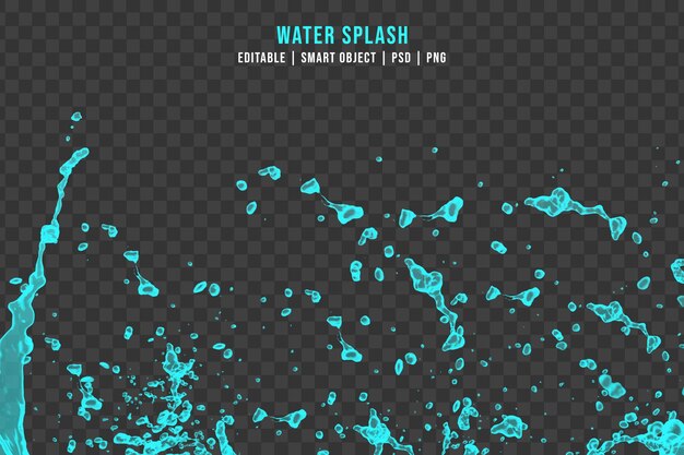 PSD water splash isolated on transparent background