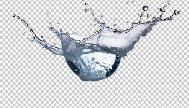 PSD water splash on transparency