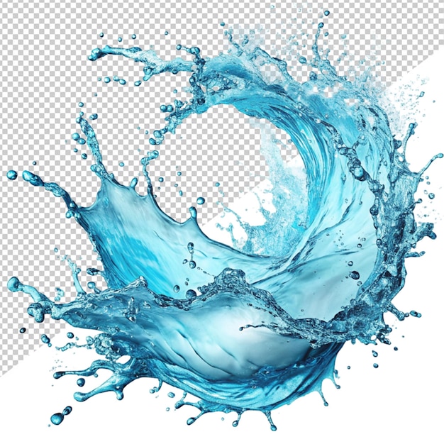 PSD water splash on transparent background