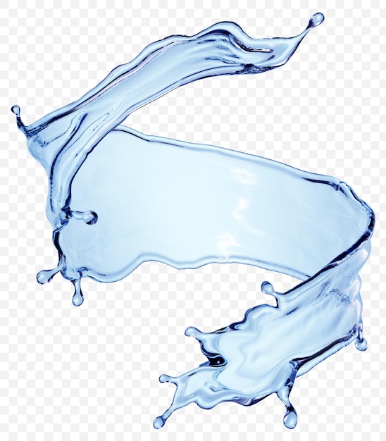 Water splash transparent isolated