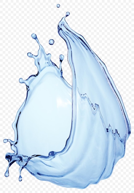 PSD water splash transparent isolated