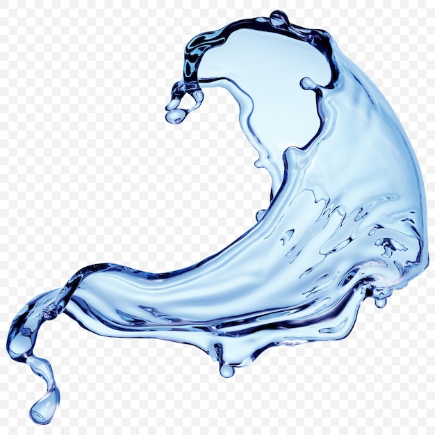 Water splash transparent isolated