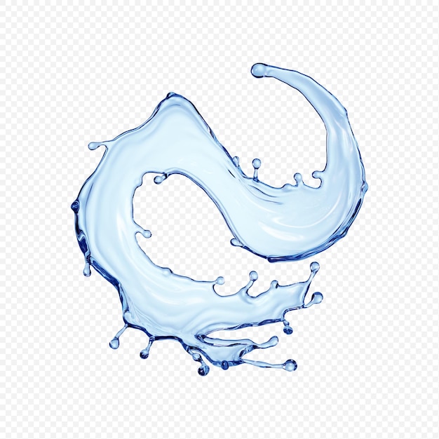 Water splash transparent isolated