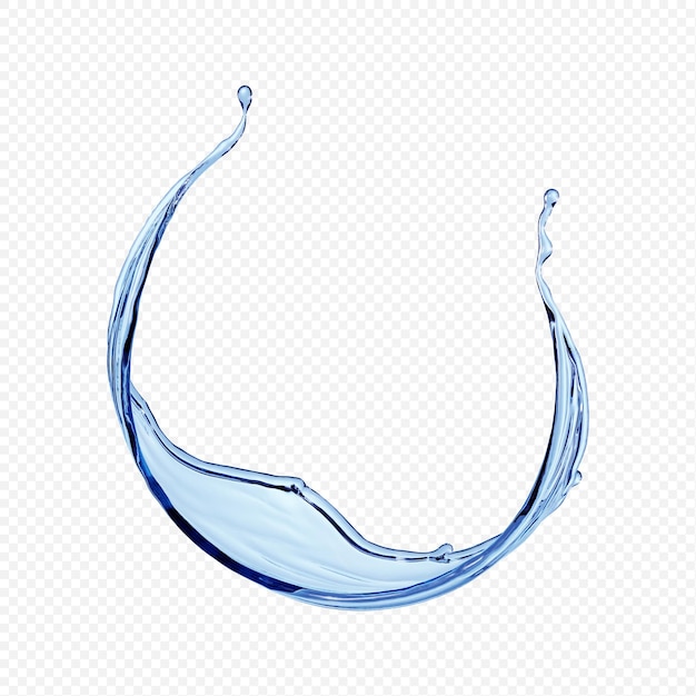 Water splash transparent isolated