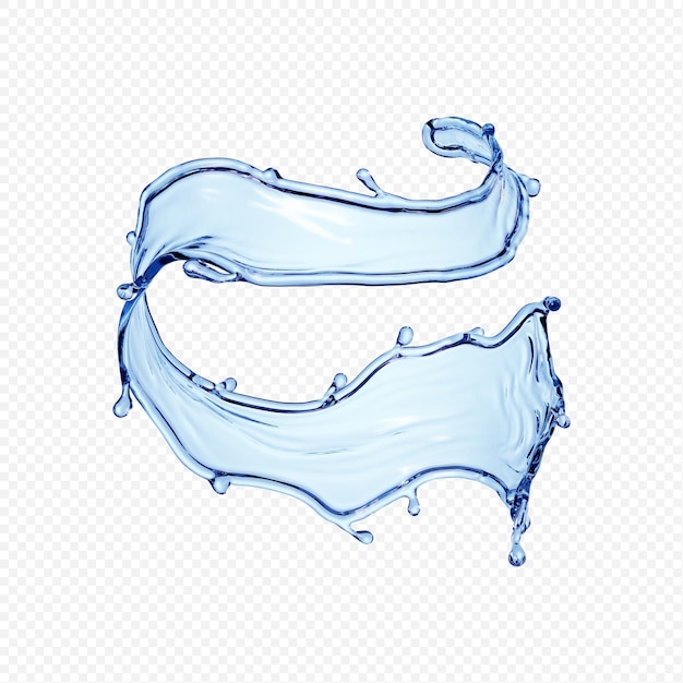 PSD water splash transparent isolated