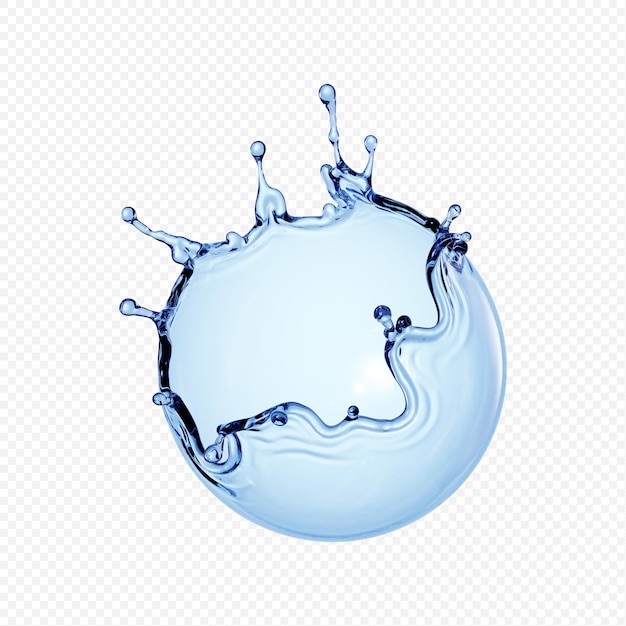 Water splash transparent isolated