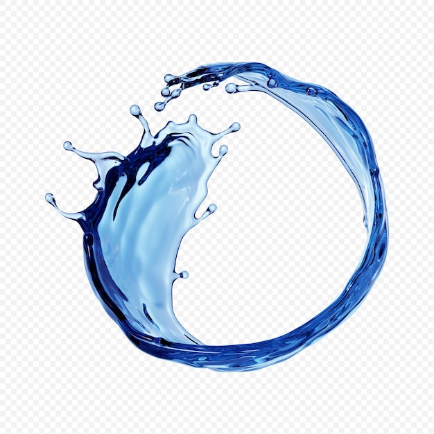 Water splash transparent isolated