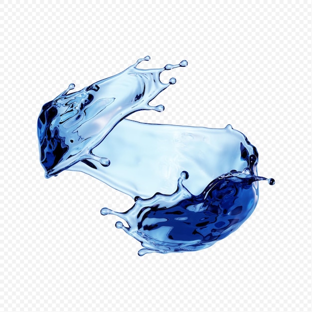 Water splash transparent isolated