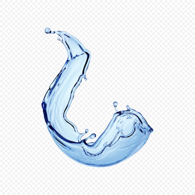 PSD water splash transparent isolated