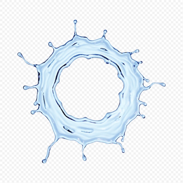 PSD water splash transparent isolated