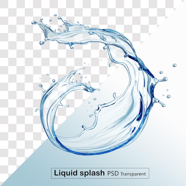 PSD acqua splash trasparente isolato