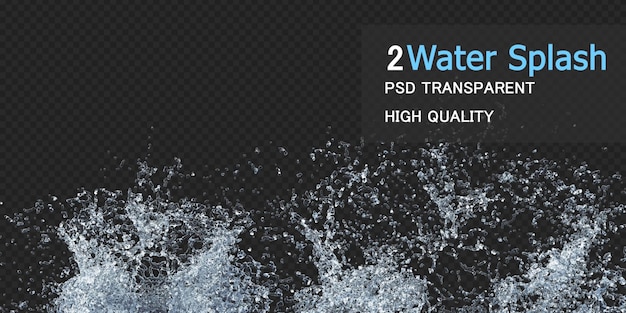water splash with droplets isolated design premium psd
