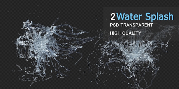 Water splash with droplets isolated design Premium Psd