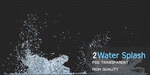 Water splash with droplets isolated design premium psd