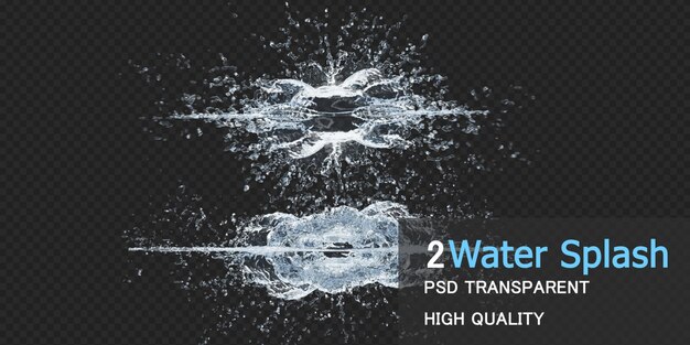 Water splash with droplets isolated design Premium Psd