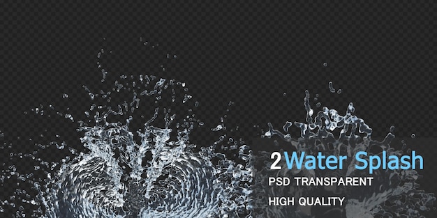 Water splash with droplets isolated design Premium Psd