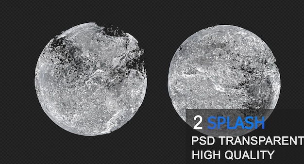 PSD water splash with droplets isolated design premium psd