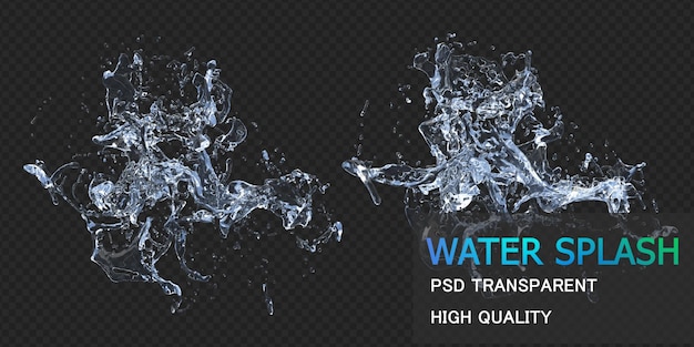 PSD water splash with droplets isolated design premium psd