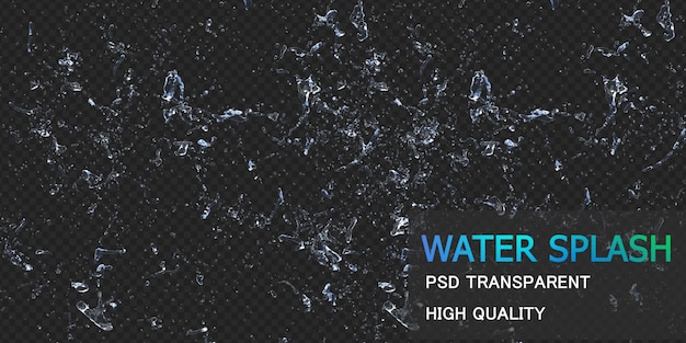 PSD water splash with droplets isolated design premium psd