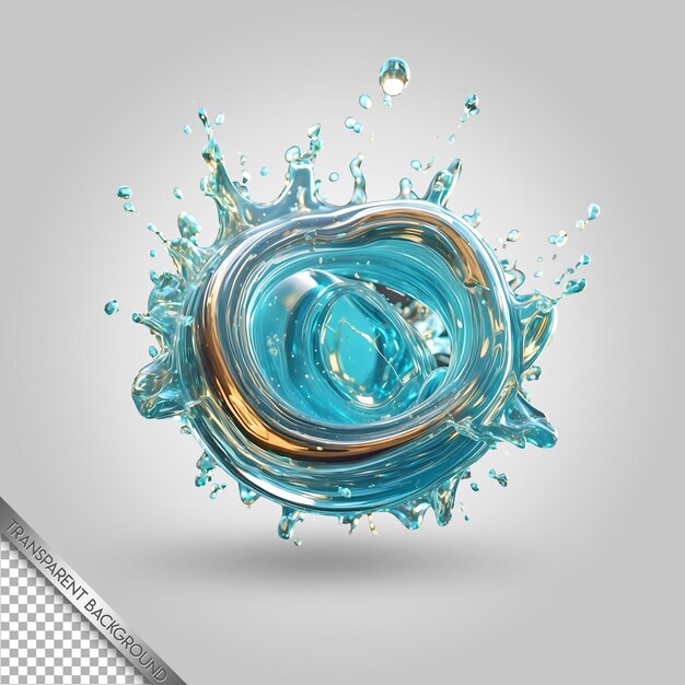 PSD a water splash with the word splashes on it