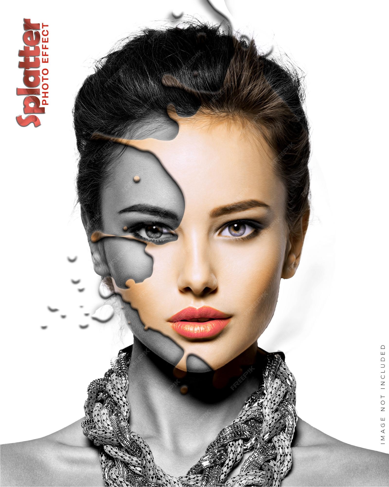 Premium PSD | Water splatter photo cut effect