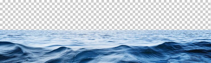 PSD water surface wide horizontal copy space isolated on transparent background png psd