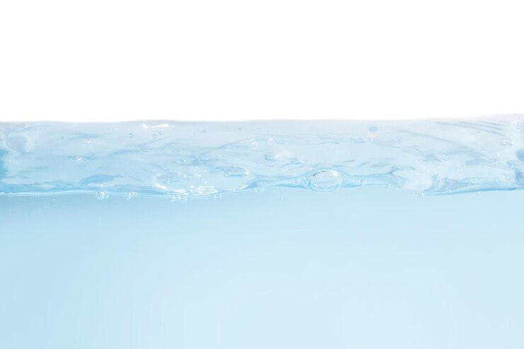 PSD water surface with waves on a blank background