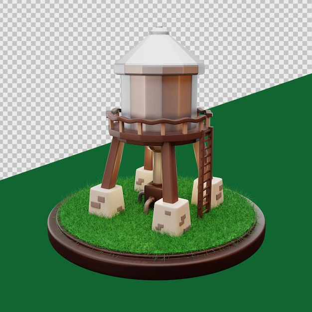 PSD water tank 3d agriculture illustrations