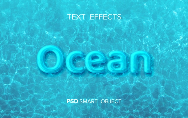 PSD water text effect mock-up
