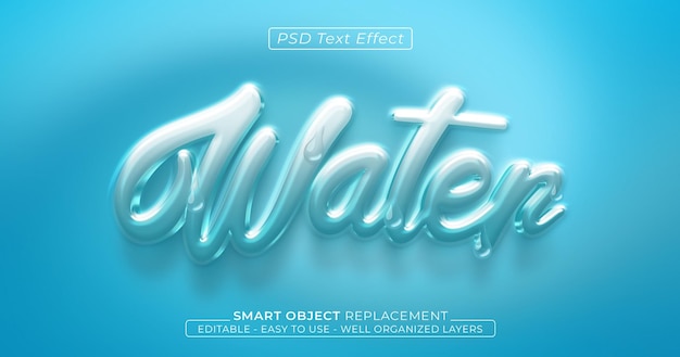 Water text glossy editable 3d style text effect