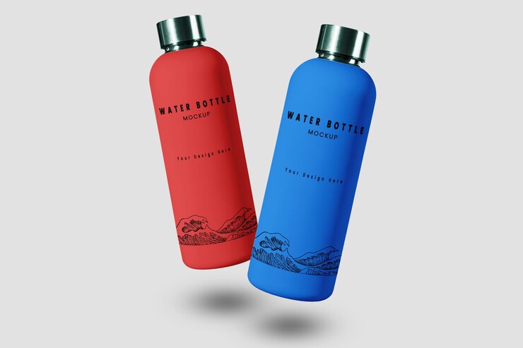 PSD water vacuum flask bottle mockup