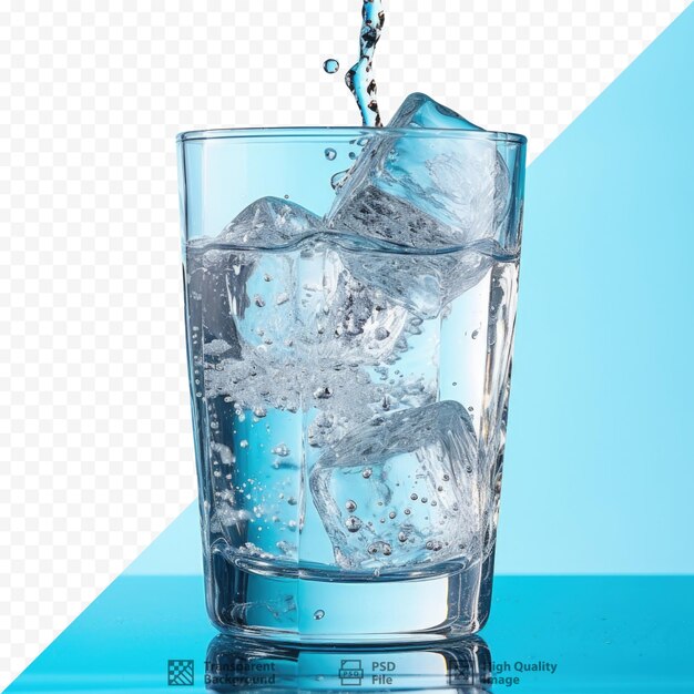 Water vult een glas met ijs